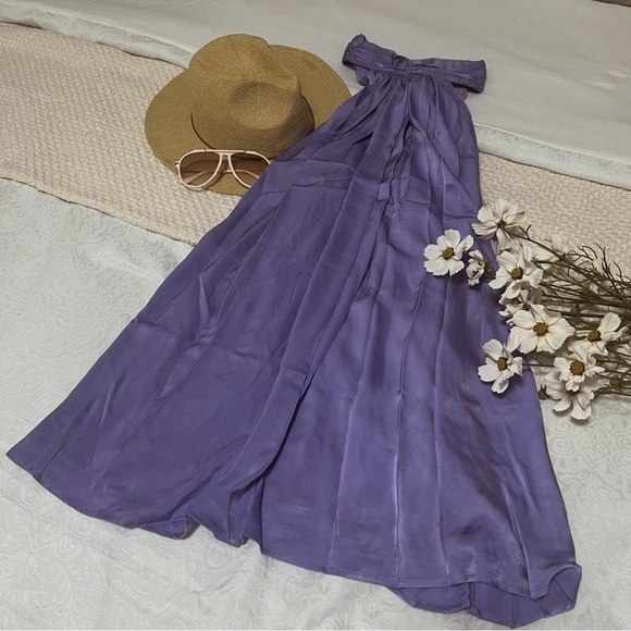 Lilac Satin Mini Dress - Picture 1 of 3